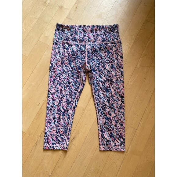 ZELLA BNWOT Hi Waist "Studio Lite" Crop Leggings Pink Print - Picture 2 of 5